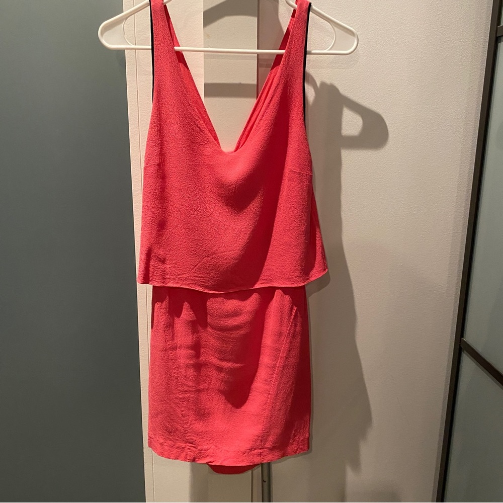 Sandro pink dress open back with bow